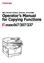 Toshiba E-Studio 167 207 237 Printer Copier Owners Manual page 1