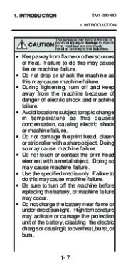 Toshiba TEC B-210 EM1-33043D Portable Printer Owners Manual page 11