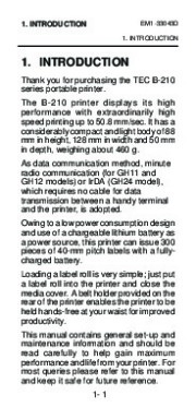 Toshiba TEC B-210 EM1-33043D Portable Printer Owners Manual page 5